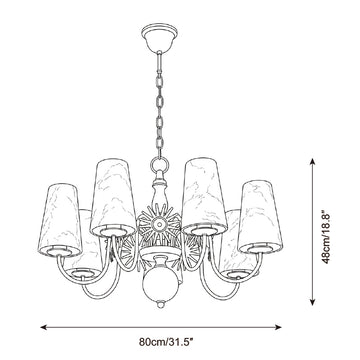 Ravina Alabaster Chandelier — Dimension drawings 3