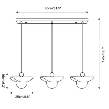 Ravion Pendant Lamp — Dimension drawings 3