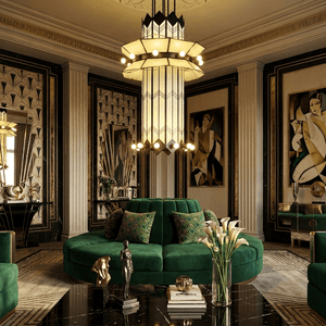 Rayonne Art Deco Pendant Chandelier
