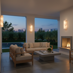 Rectangular Alabaster Wall Sconce