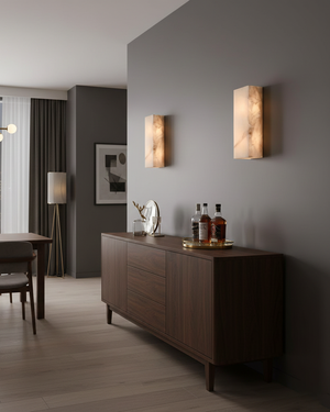 Rectangular Alabaster Wall Sconce