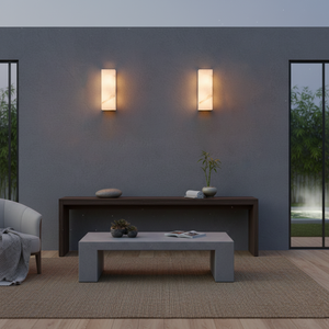 Rectangular Alabaster Wall Sconce