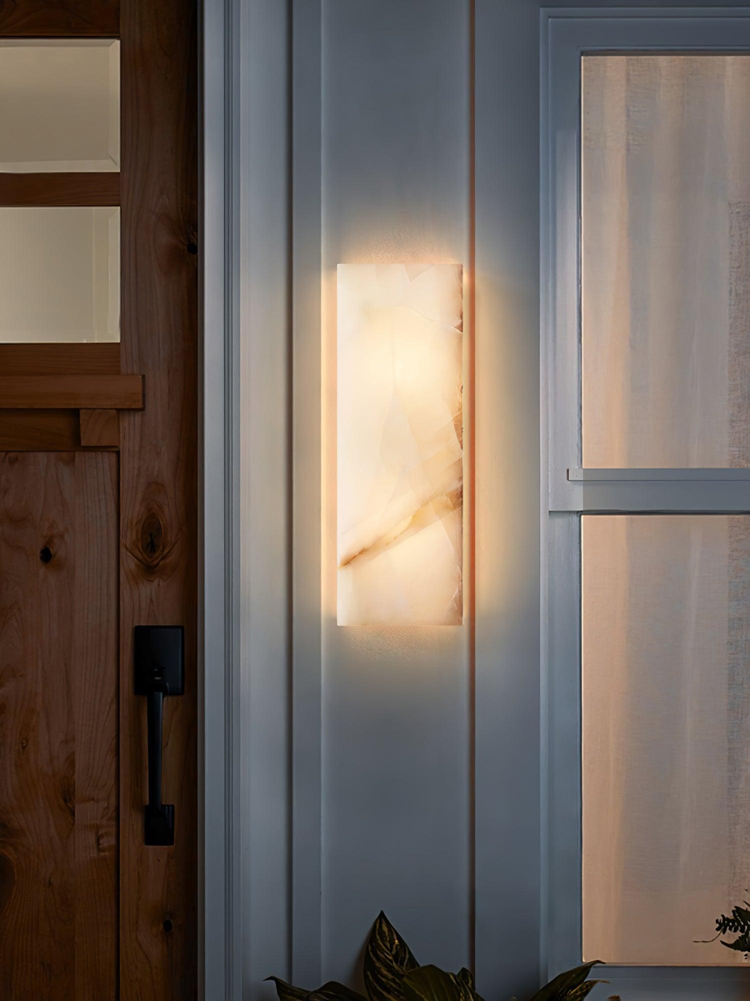 Horizontal Rectangular Sconce Rectangular Alabaster Wall Sconce - Docos