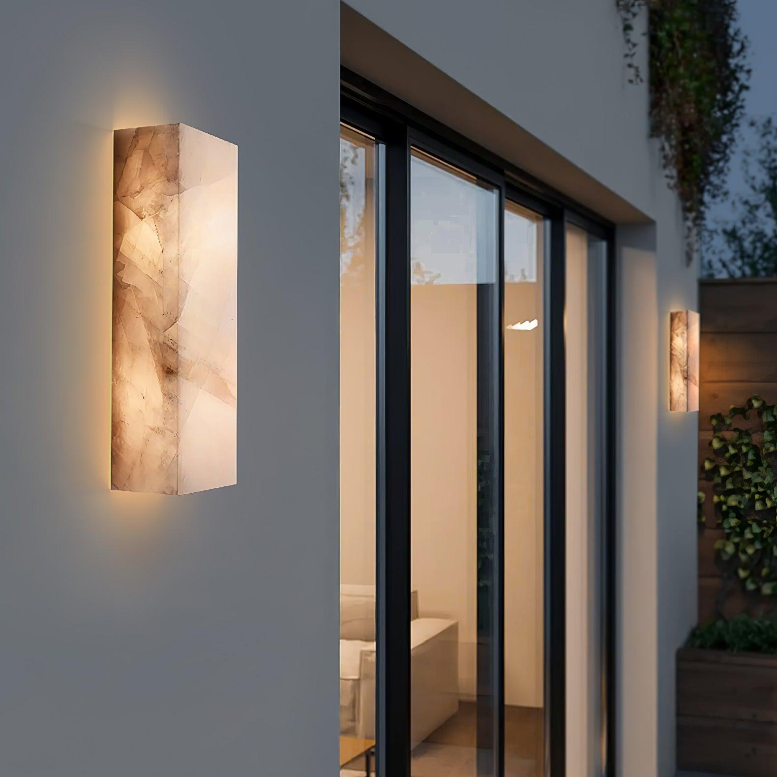 Horizontal Rectangular Sconce Rectangular Alabaster Wall Sconce - Docos
