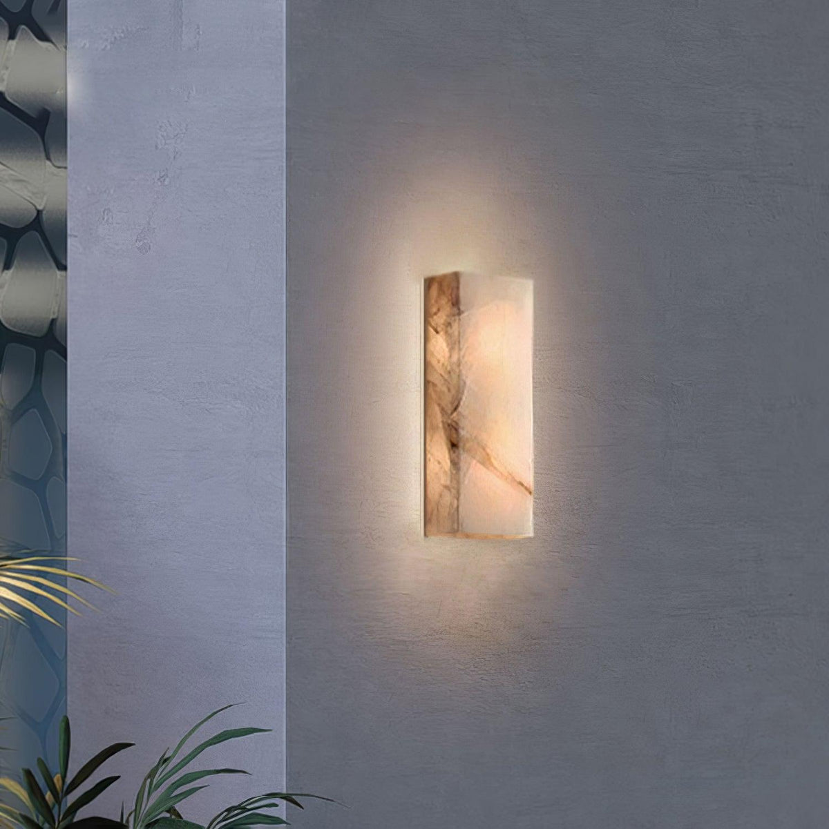Rectangular Alabaster Wall Sconce - Docos
