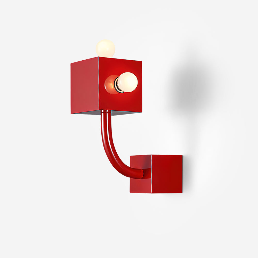 Red Cube Wall Lamp
