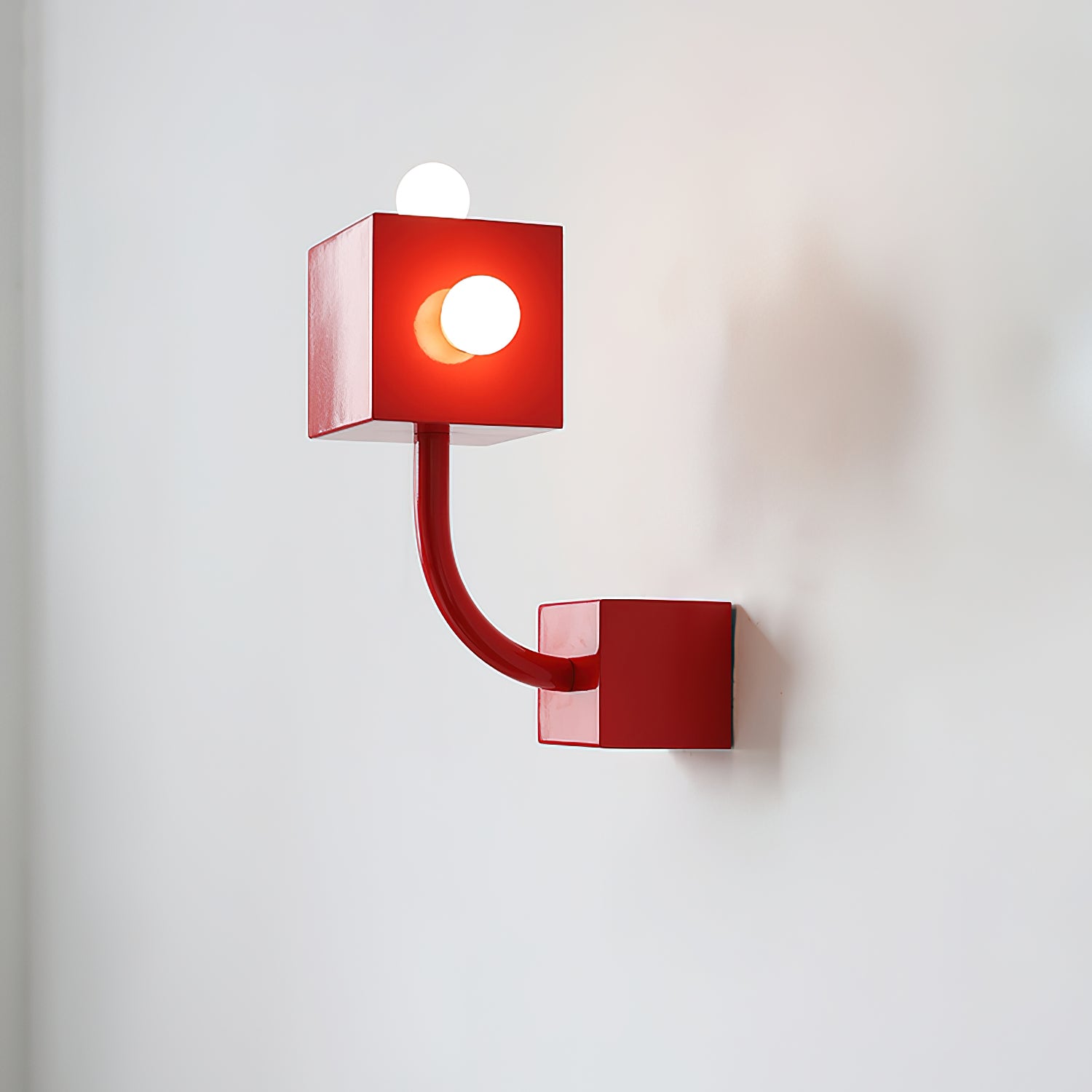 Red Cube Wall Lamp 9.6″- 12″