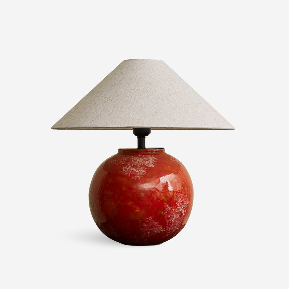 Red Droplet Round Table Lamp