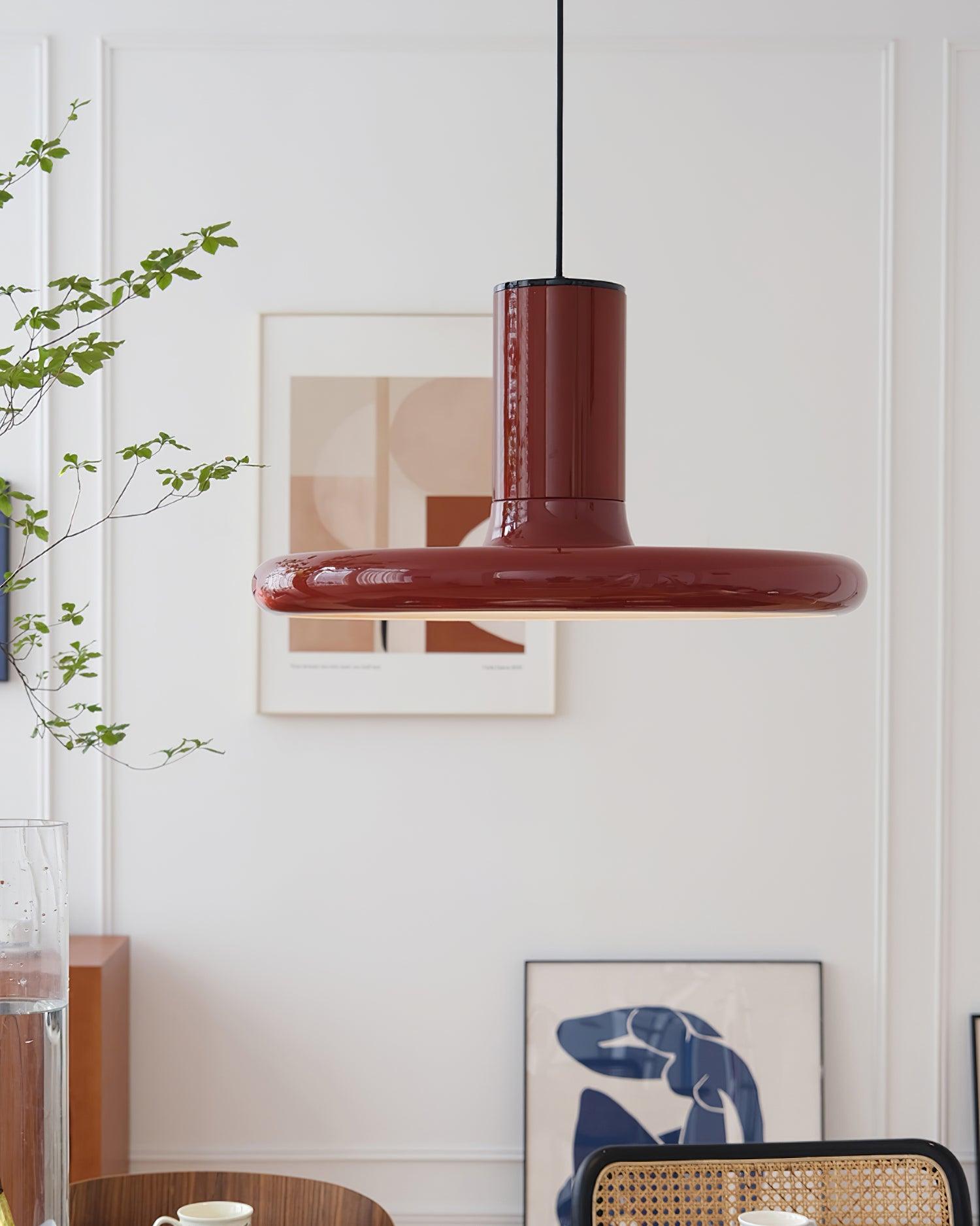 Red Frisbee Pendant Lamp 18.9″- 10.6″ - Docos