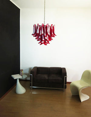 Red Glass Petals Chandelier