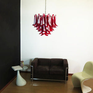 Red Glass Petals Chandelier