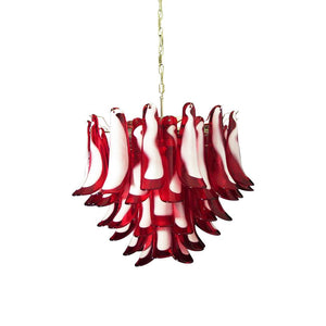 Red Glass Petals Chandelier