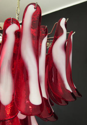 Red Glass Petals Chandelier
