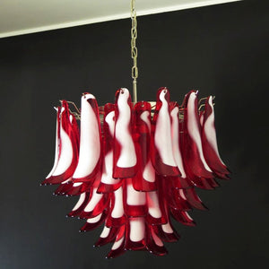 Red Glass Petals Chandelier