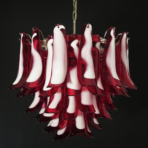 Red Glass Petals Chandelier