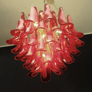 Red Glass Petals Chandelier