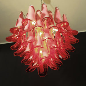 Red Glass Petals Chandelier