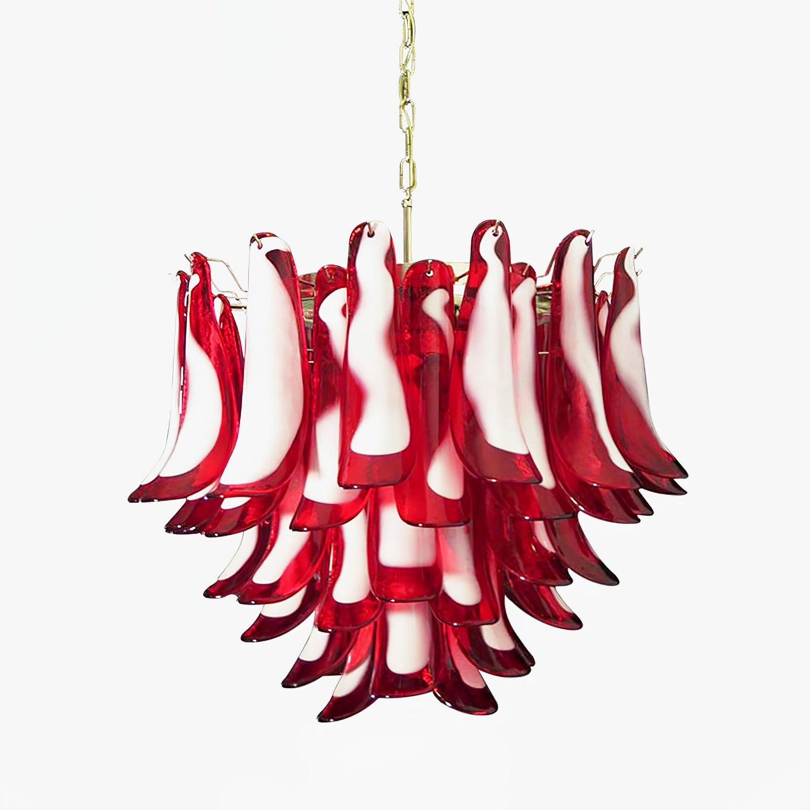 Red Glass Petals Chandelier