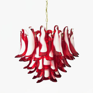 Red Glass Petals Chandelier