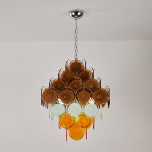 Retro Glass Disc Chandelier
