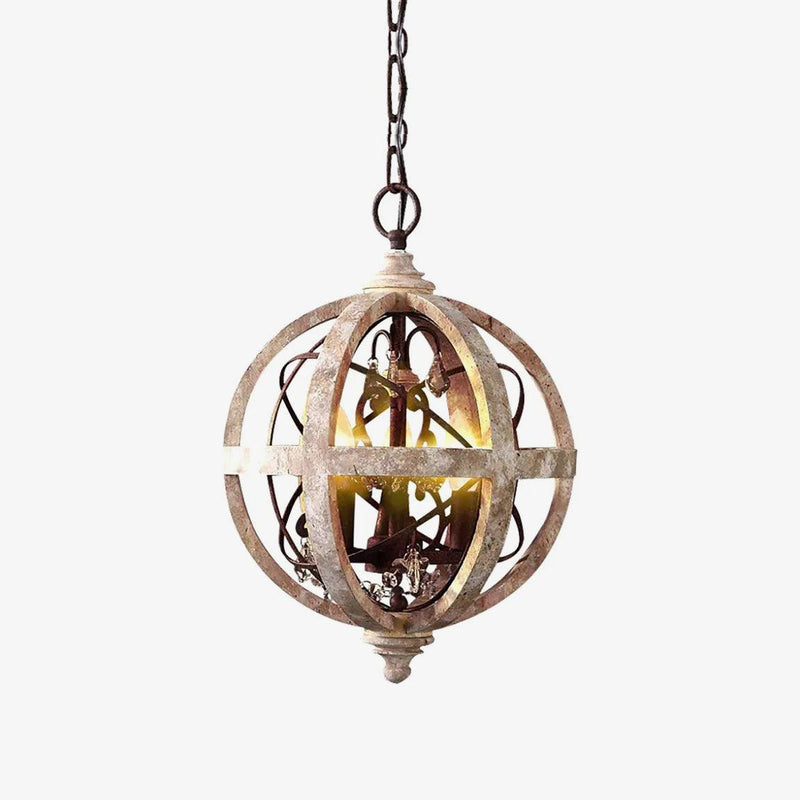 Retro Globe Weathered Chandelier – detail 17