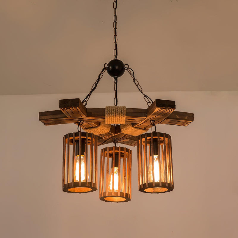 Retro Solid Wood Chandelier – detail 17