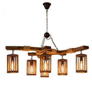 Retro Solid Wood Chandelier