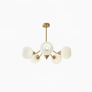 Ribbed Glass Ball Chandelier