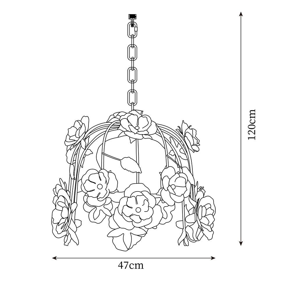 Romantische Flowers Pendant Lamp 13.7″- 47.2″ - Docos