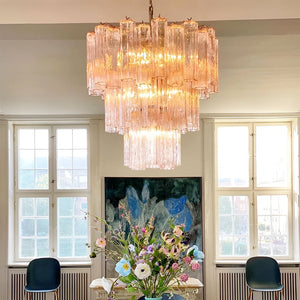 Rose Tubes Glass Chandelier