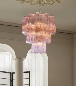 Rose Tubes Glass Chandelier