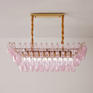 Rose Prism Glass Chandelier