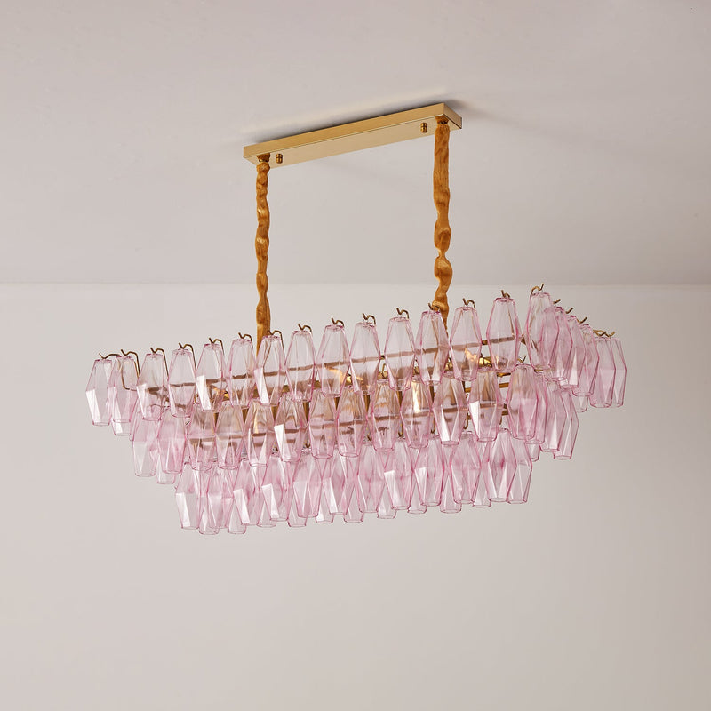Rose Prism Glass Chandelier – detail 9