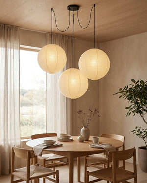 Round Washi Paper Pendant Light