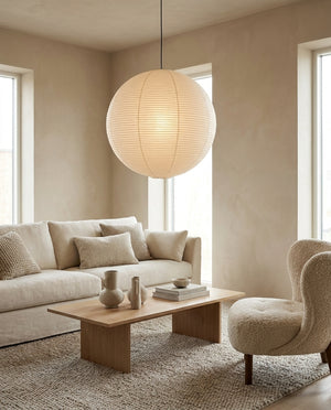 Round Washi Paper Pendant Light