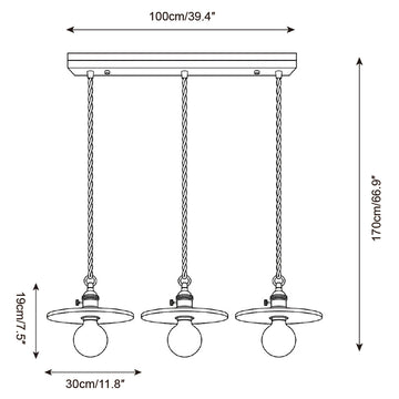 Rovellan Pendant Light — Dimension drawings 3