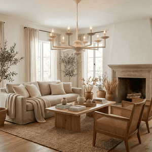 Sculptural Plaster Candelabra Chandelier