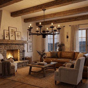 Sculptural Plaster Candelabra Chandelier