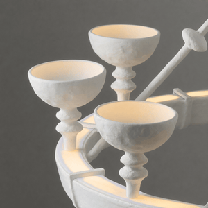 Sculptural Plaster Chalice Chandelier