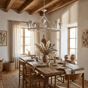 Sculptural Plaster Chalice Chandelier