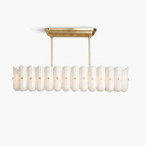 Seraphine Linear Fluted Glass Island Chandelier