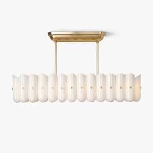 Seraphine Linear Fluted Glass Island Chandelier