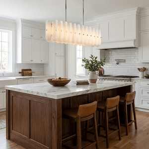 Seraphine Linear Fluted Glass Island Chandelier