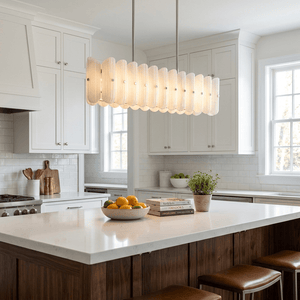 Seraphine Linear Fluted Glass Island Chandelier