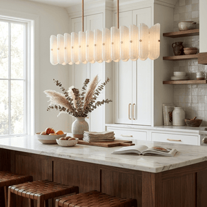 Seraphine Linear Fluted Glass Island Chandelier