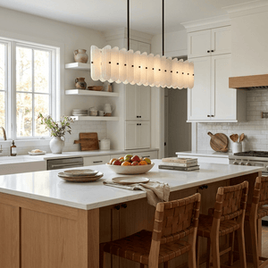 Seraphine Linear Fluted Glass Island Chandelier
