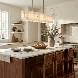 Seraphine Linear Fluted Glass Island Chandelier