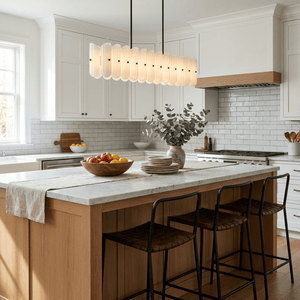 Seraphine Linear Fluted Glass Island Chandelier