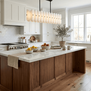 Seraphine Linear Fluted Glass Island Chandelier