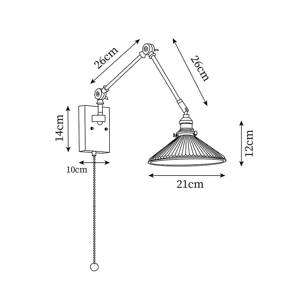 Silverton Swing Arm Wall Lamp 8.2″- 4.7″ - Docos